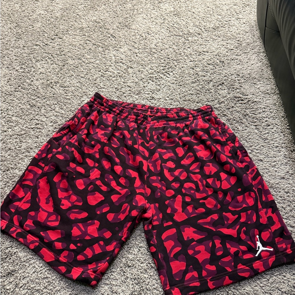Jordan Red and Black Patterned Cargo Shorts